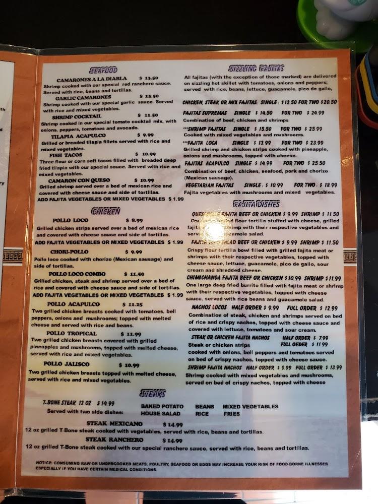 Acapulco Menu image 3