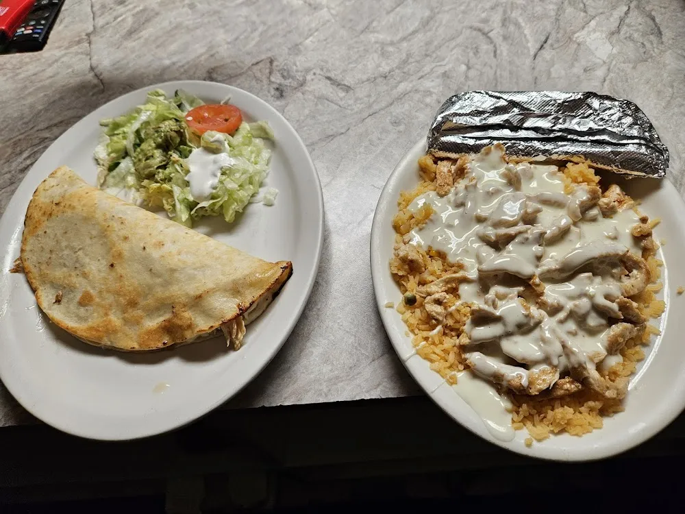 Quesadilla Rellena and Dinner Pollo Loco
